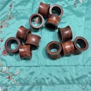 Wooden Napkin Rings - Set of 12 - Brown Walnut Color